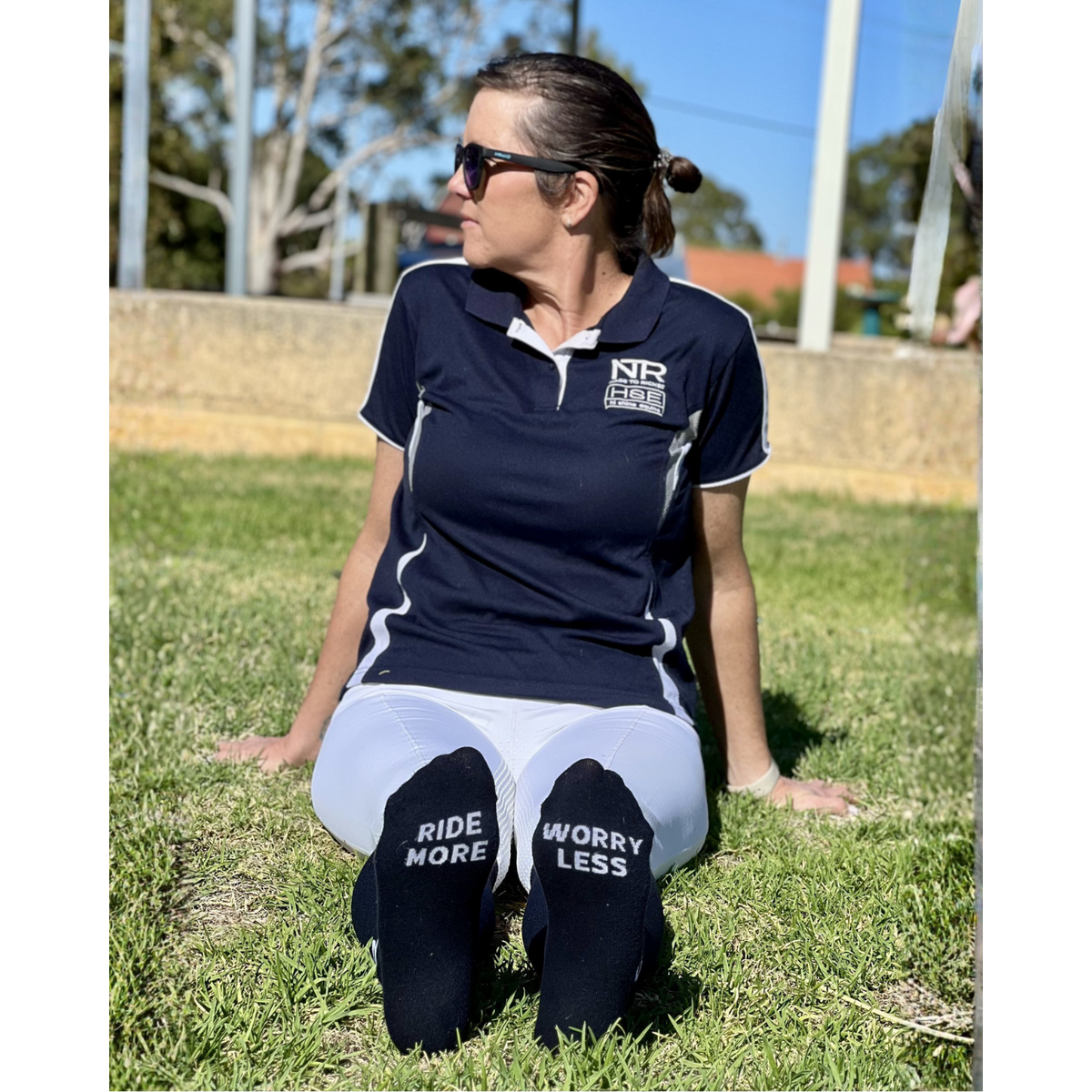Navy Knee High Riding Socks - Ride More, Worry Less