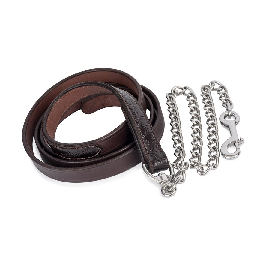 Croc Leather Lead with Chain