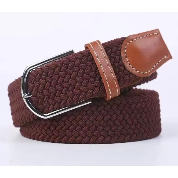 Coffee Elastic Braided Belt