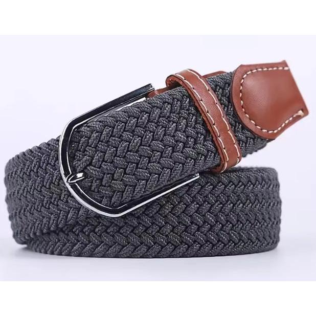 Dark Grey Elastic Braided Belt