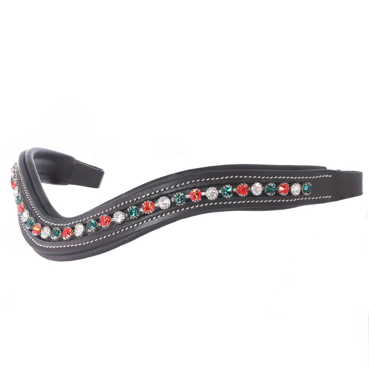 Frontale Per Pony In Pelle Nera CWELL – Cristalli VE Clear Crystal, Misura Pony, Elegante E Regalo Perfetto