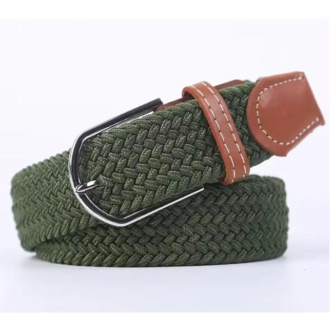 Khaki Elastic Braided Belt