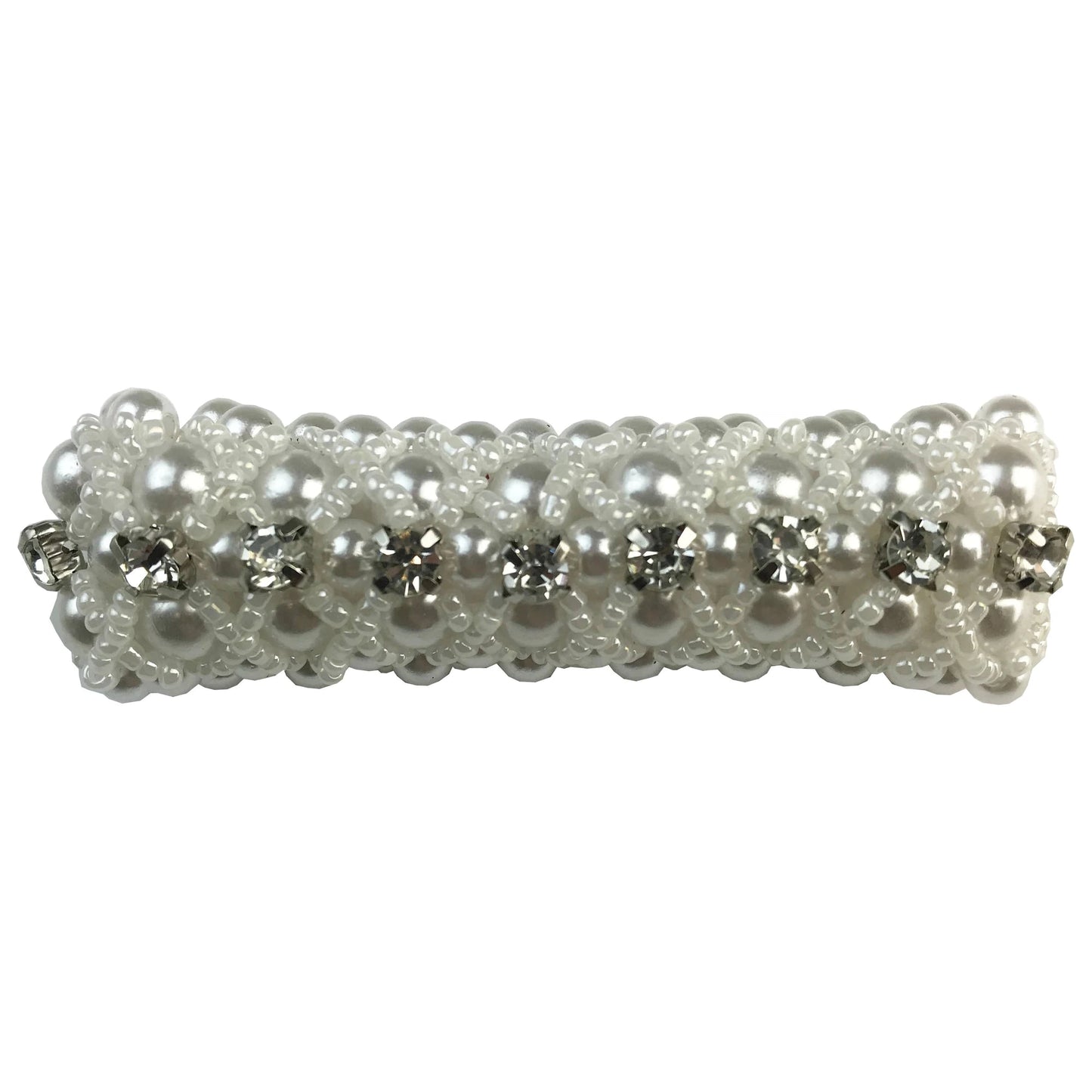 Large Pearl Scrunchie with Beads & Crystals
