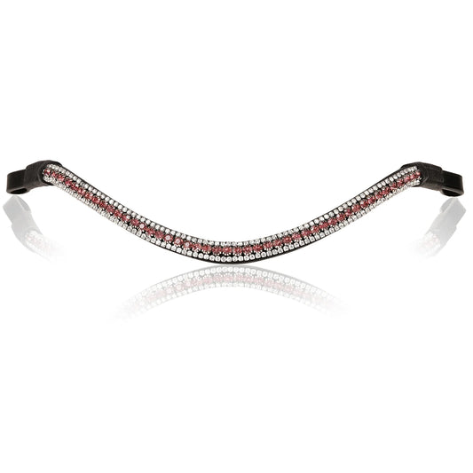 Lavender Crystal Browband (Black Leather)