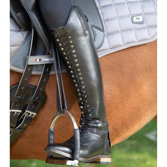 Maurizia Ladies Lace Front Tall Leather Riding Boots