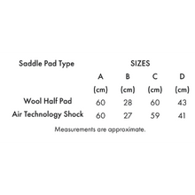 Load image into Gallery viewer, Airtechnology Shockproof Wool Saddle Pad - Half Pad
