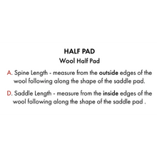 Load image into Gallery viewer, Merino Wool Saddle Pad - Half Pad