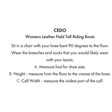 Load image into Gallery viewer, Cedo Women's Leather Field Tall Riding Boots