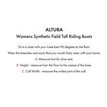 Load image into Gallery viewer, Altura Women's Tall Synthetic Riding Boots