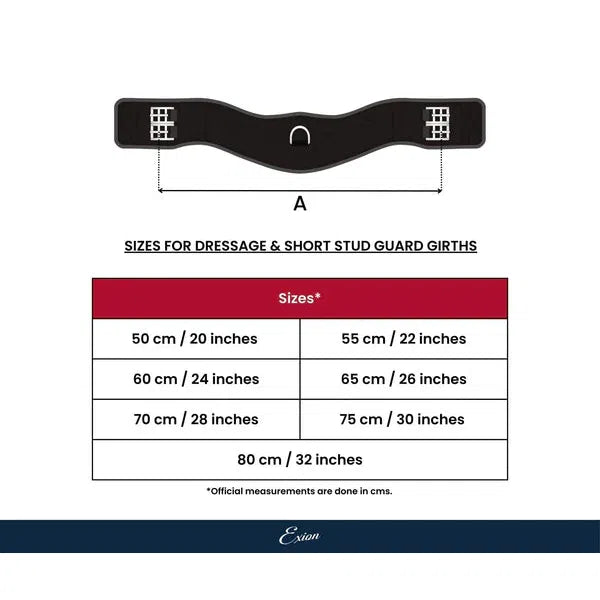 Padded Anatomic Leather Dressage Girth - 65cm/Black/Sheepskin Padding