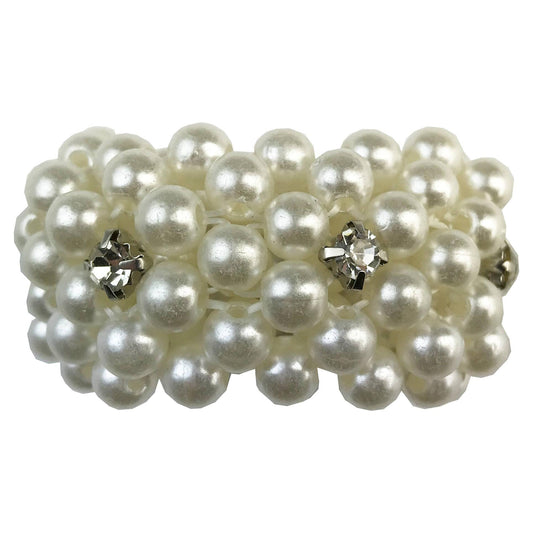 Pearl Hair Scrunchie with Crystals