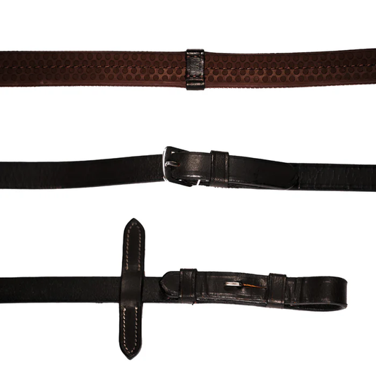 Leather & Rubber Grip Reins (Flat)