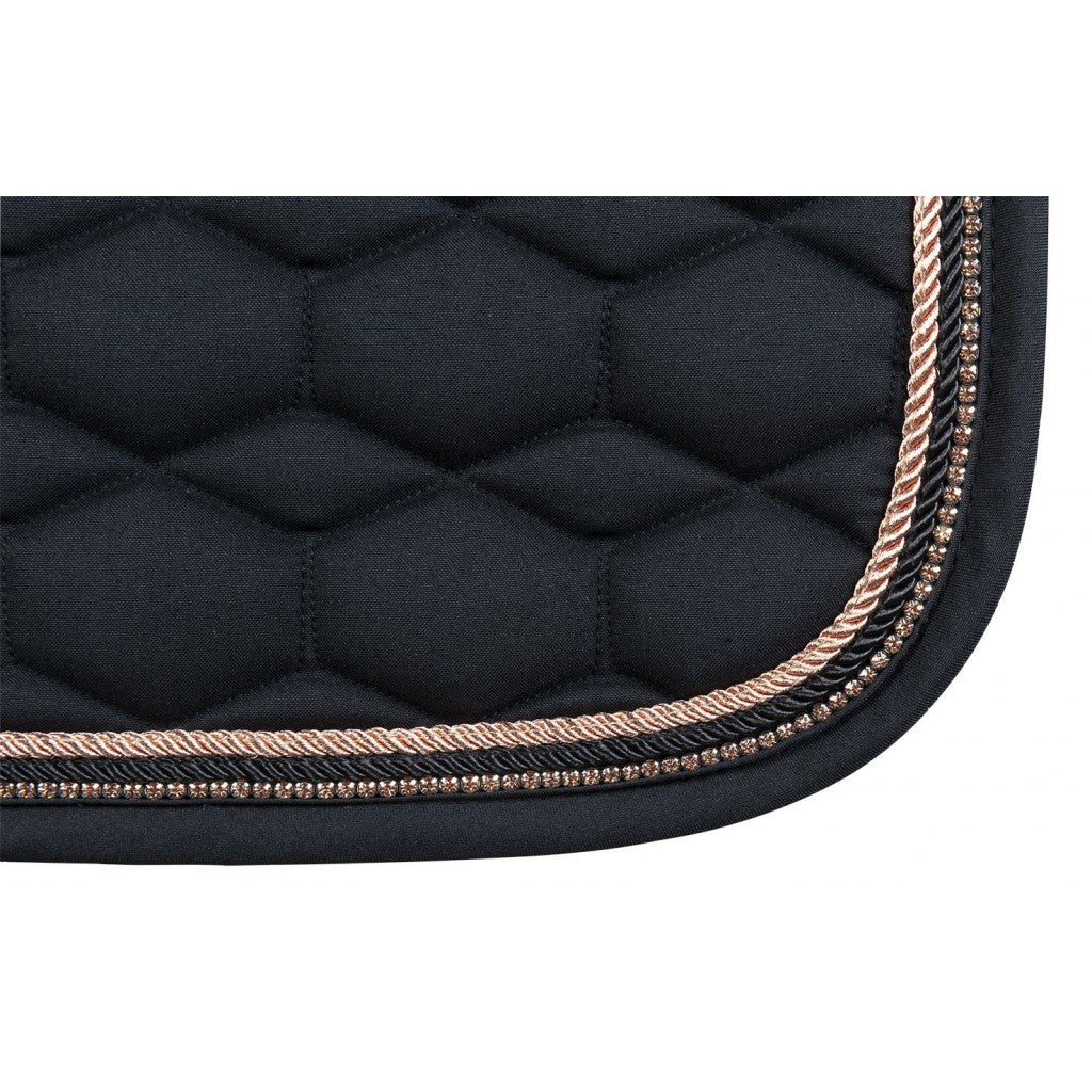 Rose Gold Glamour Saddle Pad - Black/Full GP