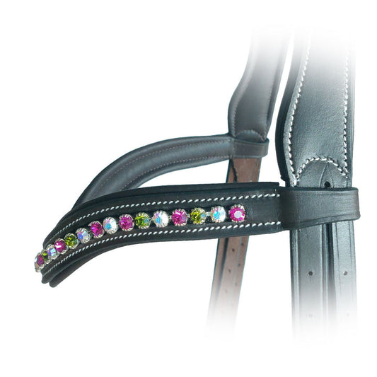 Fuchsia/Aurore Boreale/Olivine Crystal Browband