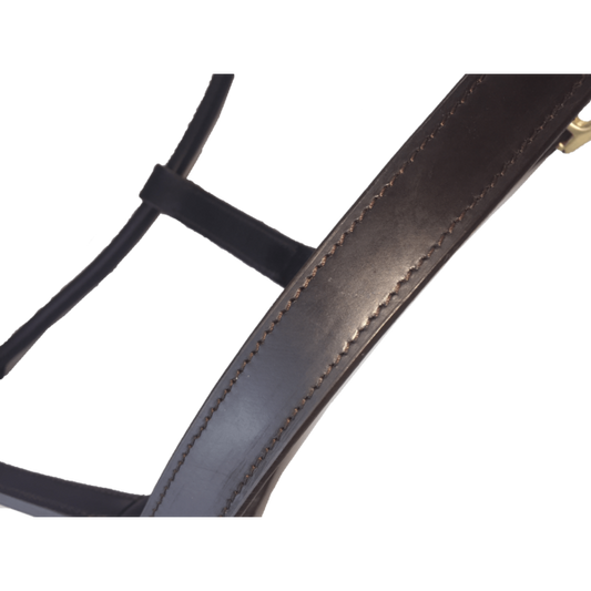 Leather Halter Thoroughbred - Brass Fittings with Engraved Horse Nameplate