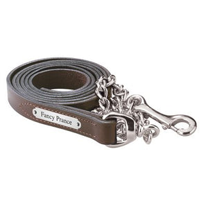 Leather Lead with Chain & Plate