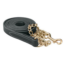 Load image into Gallery viewer, Leather Lead w/ solid brass chain (7 feet)