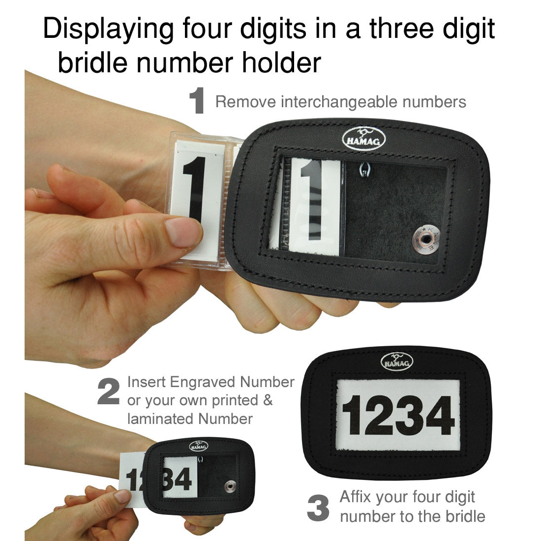 Spare Interchangeable Number Insert for Leather Number Holders (Pair)
