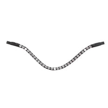 Load image into Gallery viewer, Diamante Crystal Browband (Black Leather)