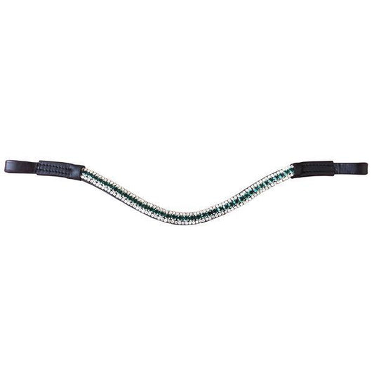 Emerald Crystal Browband (Black leather)
