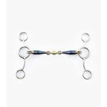 Load image into Gallery viewer, Blue Sweet Iron Tom Thumb Bit with Brass Alloy Lozenge