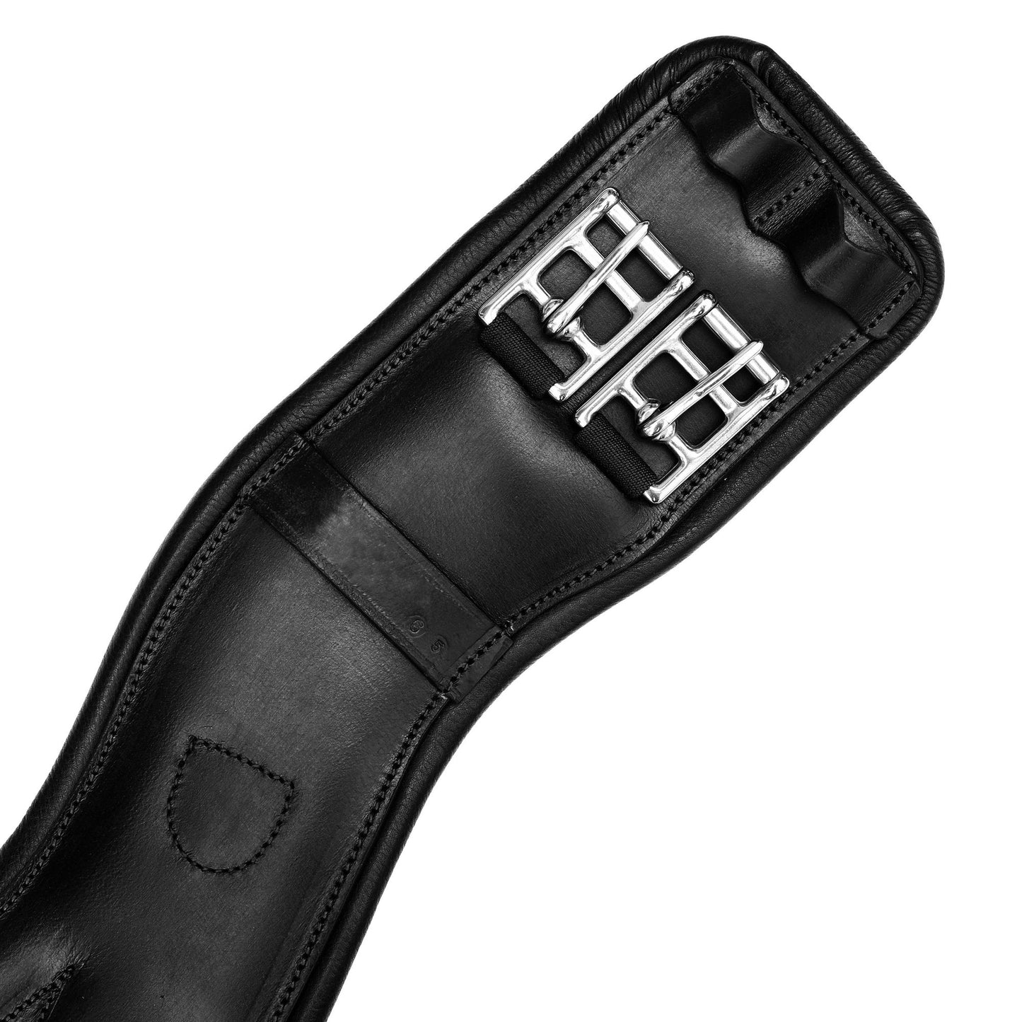 Black Padded Anatomic Leather Dressage Girth