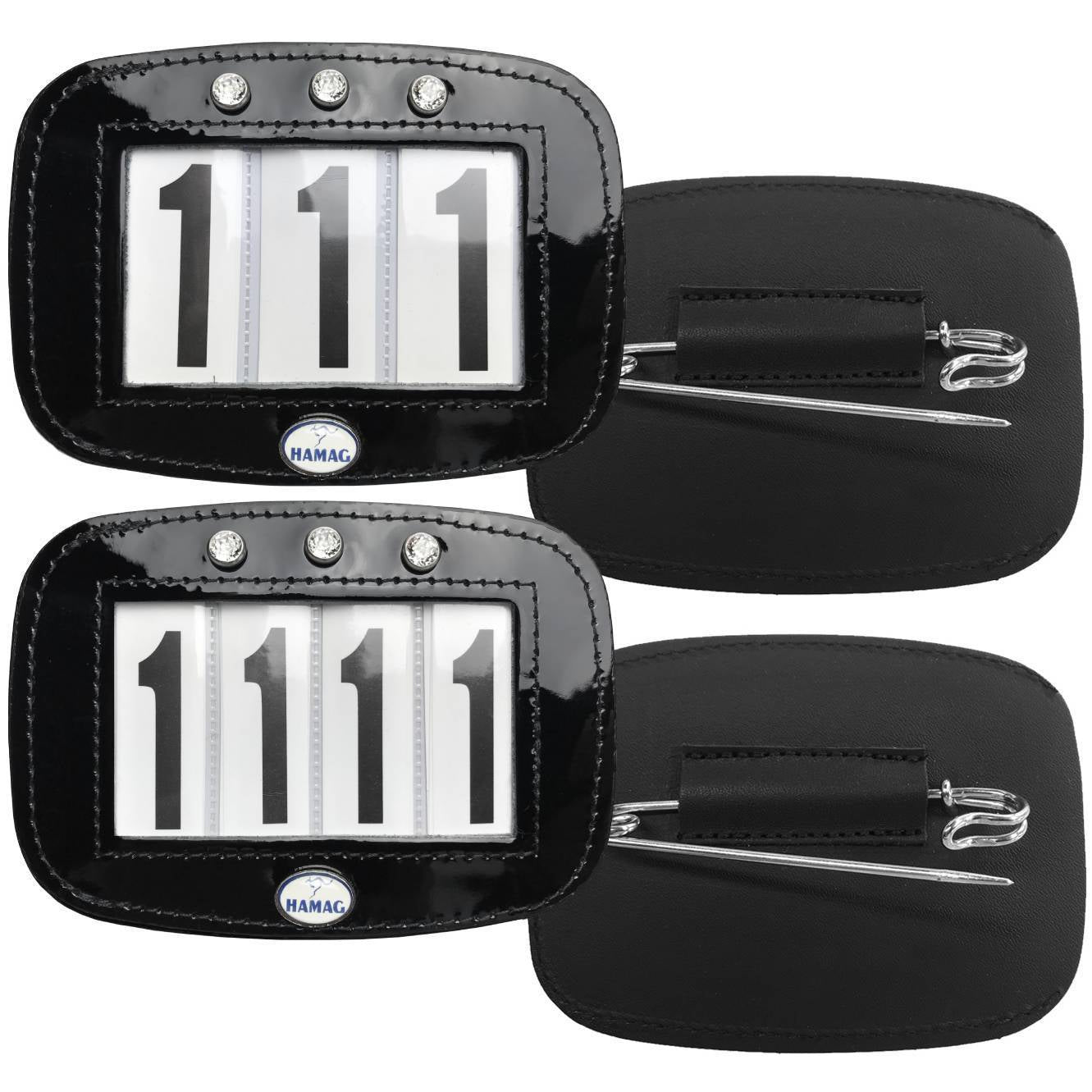 Patent Leather Saddle Cloth Number Holders (Pair)
