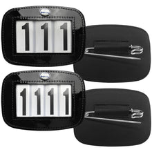 Load image into Gallery viewer, Patent Leather Saddle Cloth Number Holders (Pair)