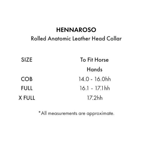 Hennaroso Rolled Anatomic Leather Head Collar