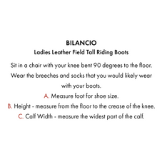 Load image into Gallery viewer, Bilancio Ladies Leather Field Tall Riding Boot