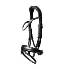 Load image into Gallery viewer, Abigail Black Italian Leather Bridle (No reins)