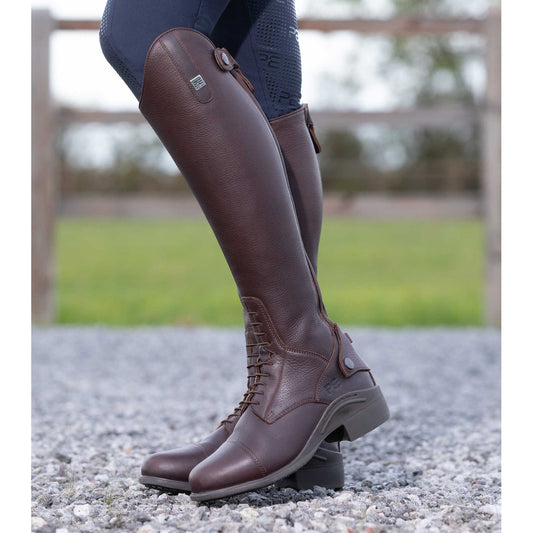 Vallardi Ladies Leather Field Tall Riding Boot - Brown/UK 5/Regular