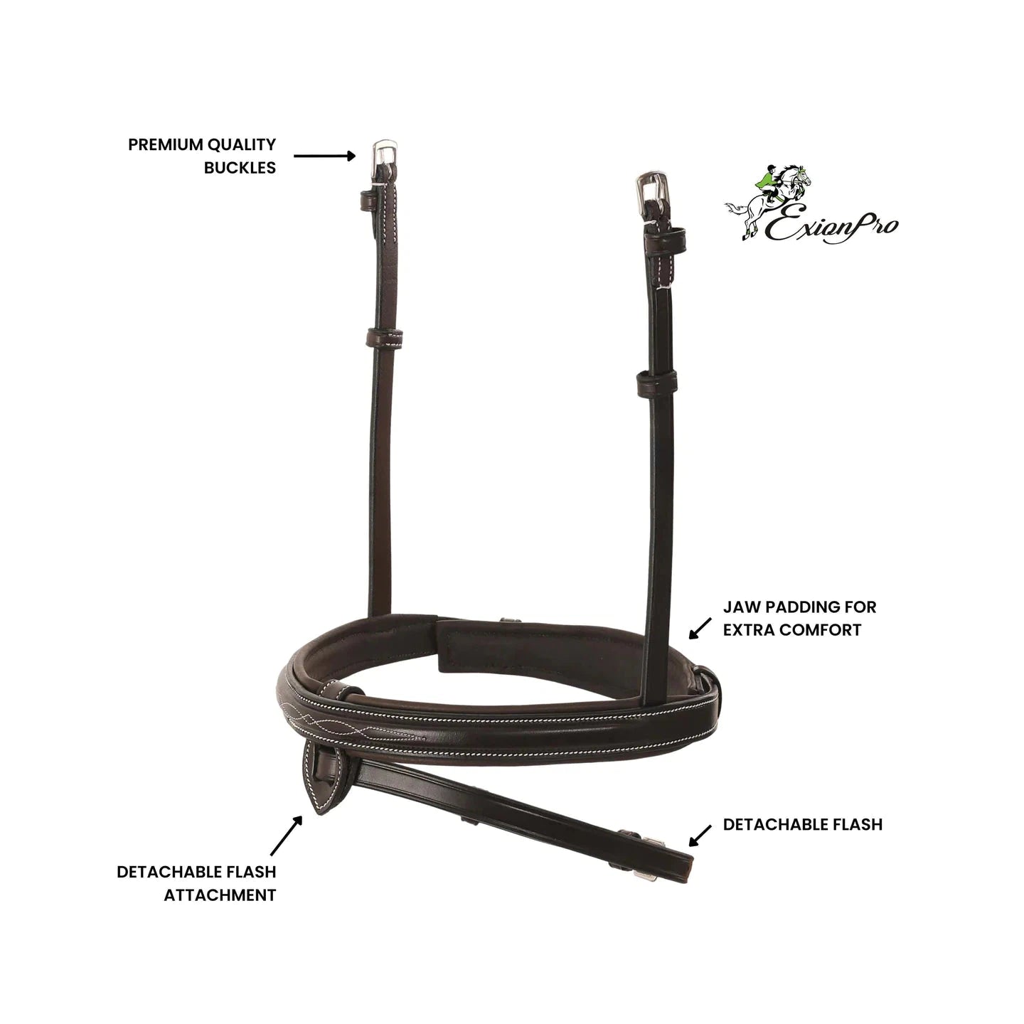 Fancy Stitch Padded Hanoverian Noseband