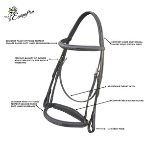 Fancy Stitch Padded Cavesson Bridle
