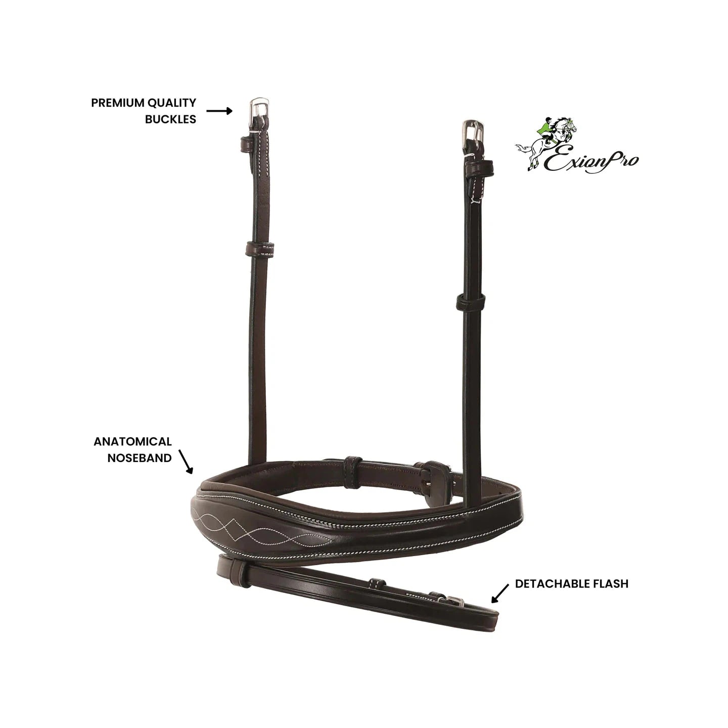 Fancy Stitch Padded Wave Hanoverian Noseband