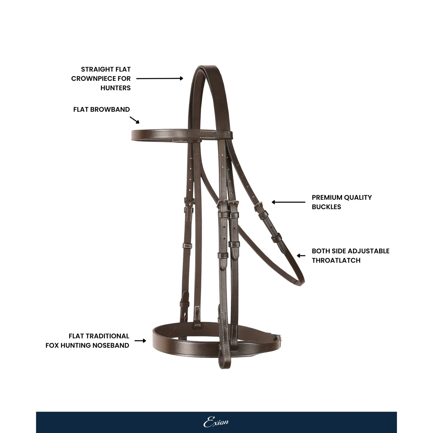 Aster Flat Traditional Hunter Bridle