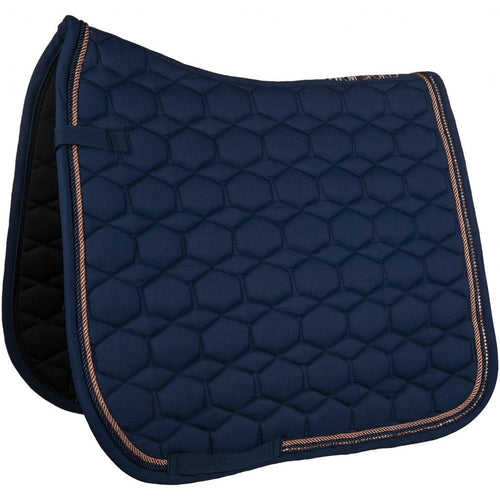 Rose Gold Glamour Saddle Pad - Deep Blue Pony GP