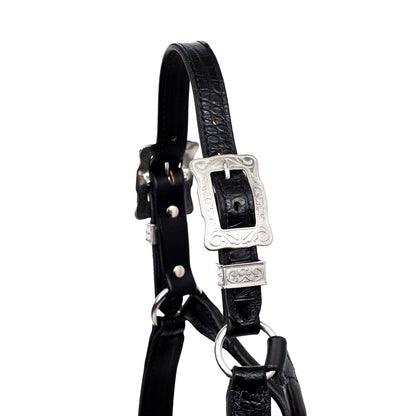 Western Buckles for Crocodile Embossed Show Halter