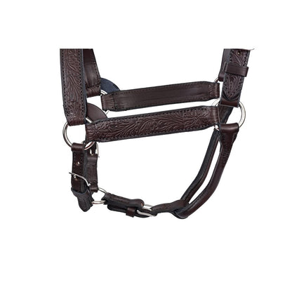 Floral Embossed Havana Leather Halter