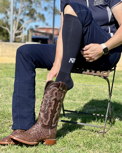 Navy Knee High Riding Socks - Ride More, Worry Less