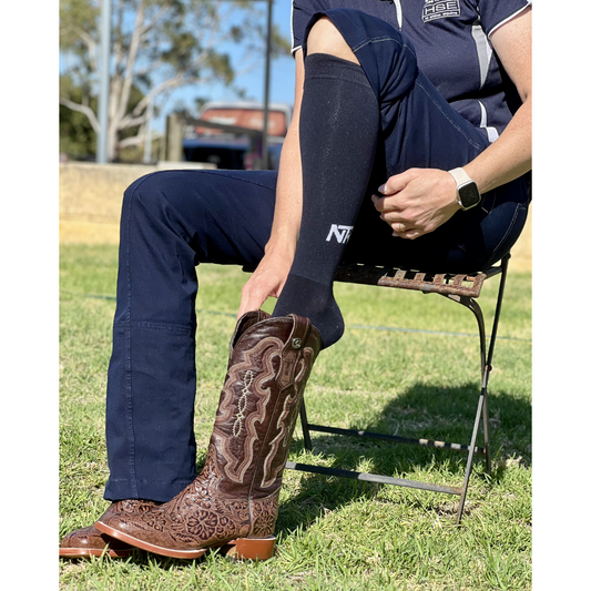 Navy Knee High Riding Socks - Ride More, Worry Less