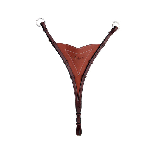 Leather Martingale Bib - Oak Brown/Stainless Steel