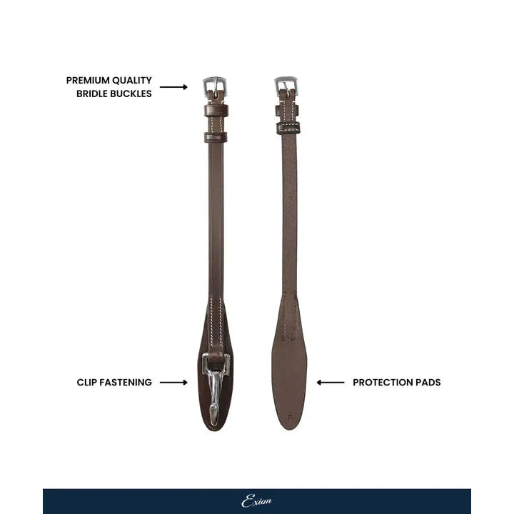Bridle Cheek Pieces with Clip Fastening - 4/8" (13mm)