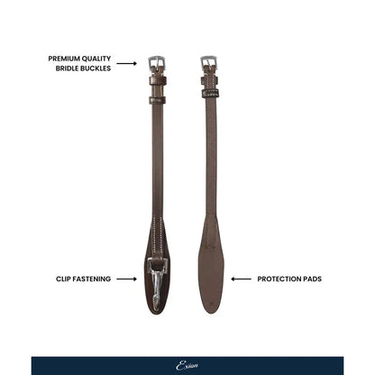 Bridle Cheek Pieces with Clip Fastening - 4/8" (13mm)