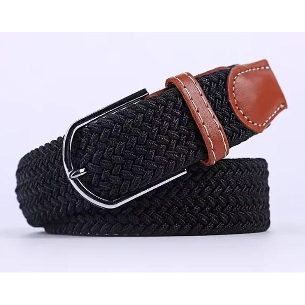 Black Elastic Braided Belt