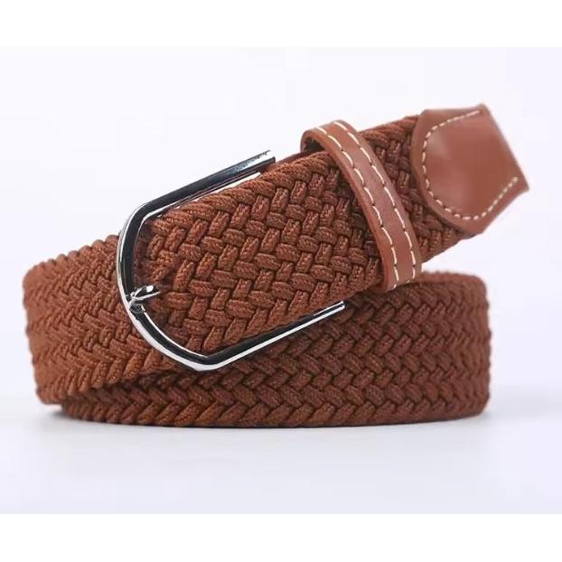 Brown Elastic Braided Belt