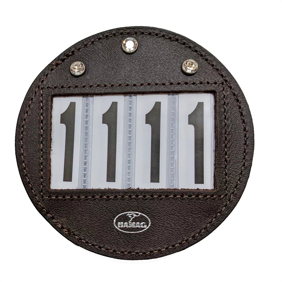 Round Leather Bridle Number Holders (Pair)