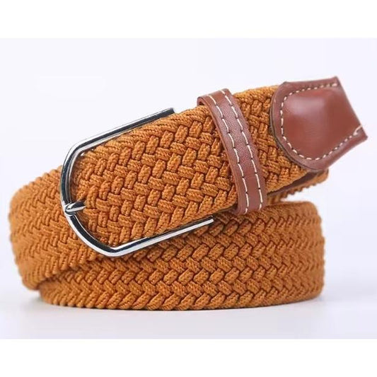 Camel Brown Elastic Braided Belt