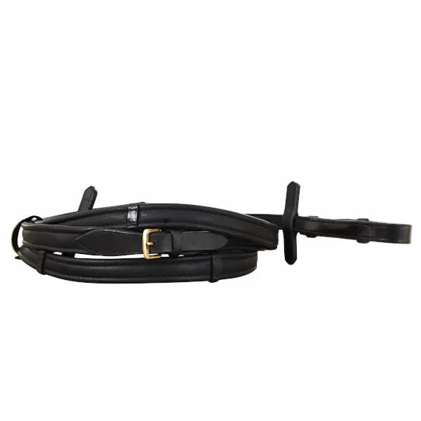 Padded Nappa Leather Reins (Flat) (Gold Fittings)