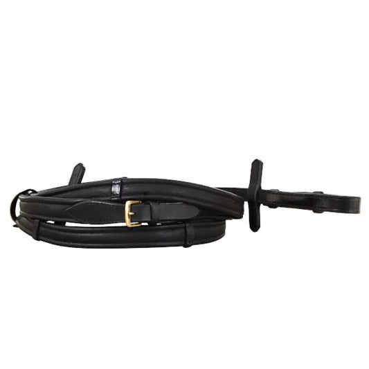 Padded Nappa Leather Reins (Flat) (Gold Fittings)